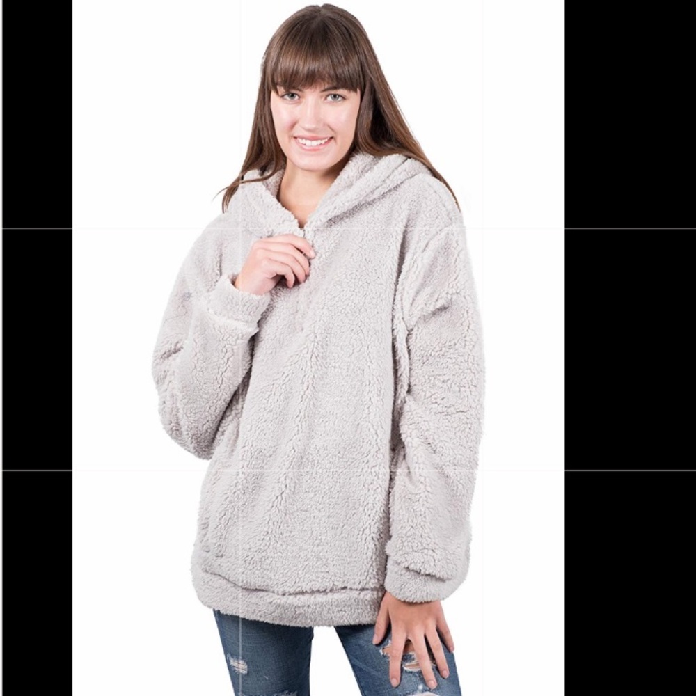 Brooklyn Cloth Sherpa fleece hoodie pullover.